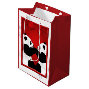 Panda Friends Christmas Med GB Medium Gift Bag