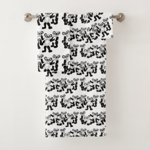 panda friends towel set