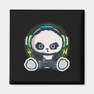 Panda Gaming Shirt Boys Girls Kids Gamer Gift Pand Magnet