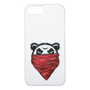 Panda Gangster Panda Bear wearing a Red Bandanna iPhone 8/7 Case
