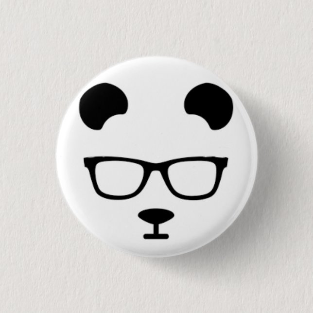 Panda geek 3 cm round badge (Front)