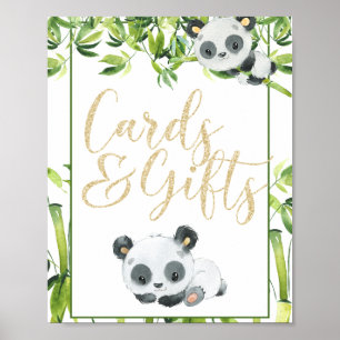 Panda Gender Neutral Baby Shower Cards and Gifts Poster
