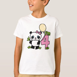 Panda Girl 4th Birthday T-Shirt