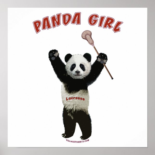 Panda Girl Lacrosse Poster (Front)