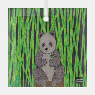 Panda - Glass Ornament