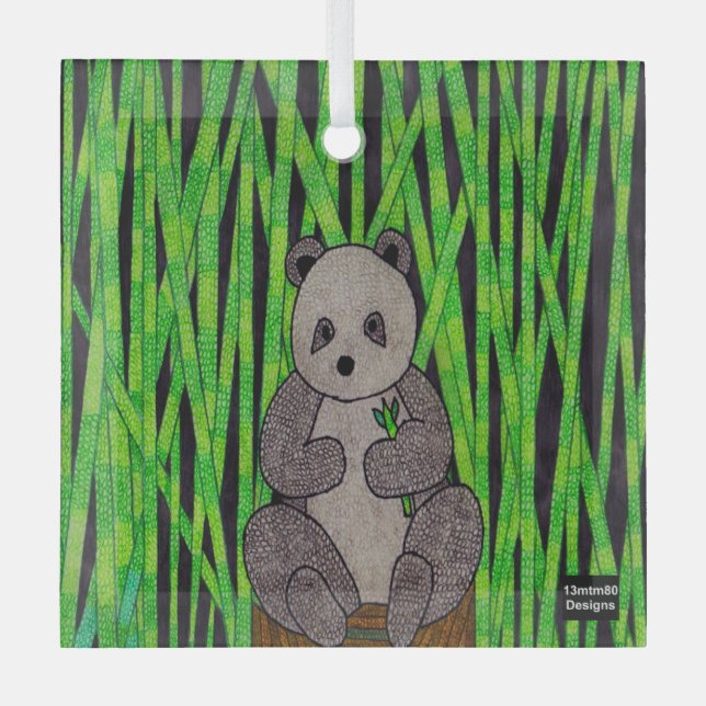 Panda - Glass Ornament (Front)