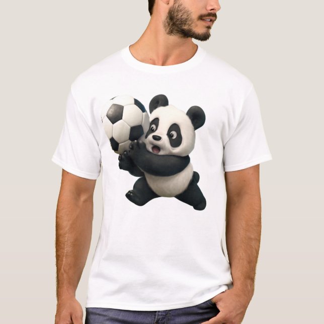 Panda Goalkeeper – Funny Soccer Save T-Shirt (Front)