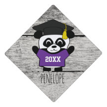 Panda Grad in Purple White Custom Year Tee