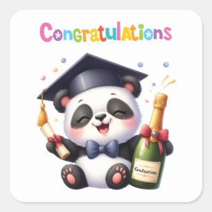 Panda Graduation Congratulations Square Sticker