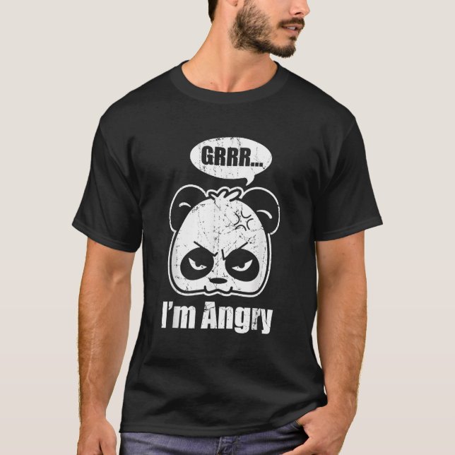 Panda Grrr I'M Angry Panda T-Shirt (Front)