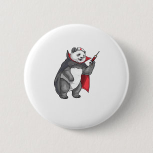Panda Halloween Vampire Nurse Oversized T-Shirt 6 Cm Round Badge