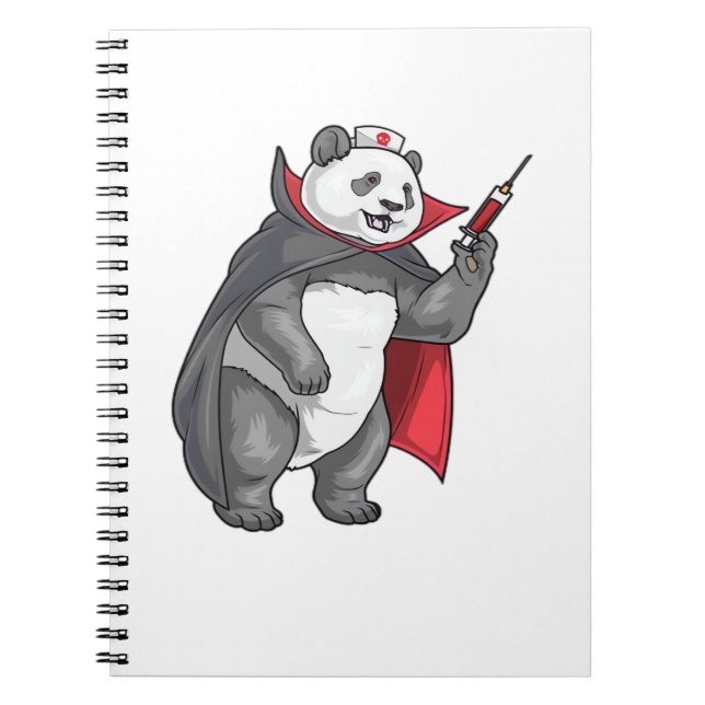 Panda Halloween Vampire Nurse Oversized T-Shirt Notebook (Front)