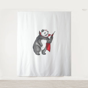 Panda Halloween Vampire Nurse Oversized T-Shirt Tapestry