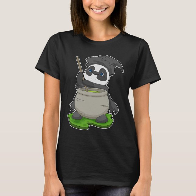 Panda Halloween Witch Magic potion T-Shirt (Front)