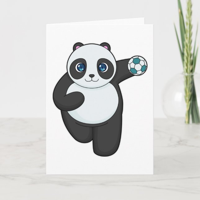 Panda Handball player Handball Card (Front)