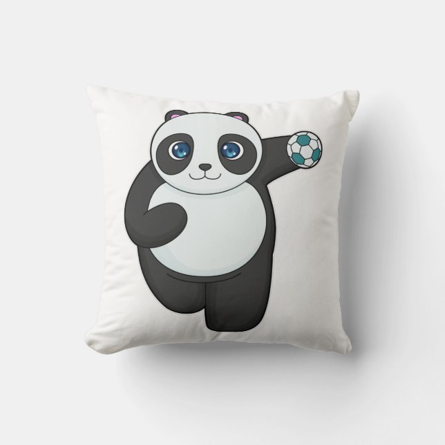 Panda Handball player Handball Cushion (Front)