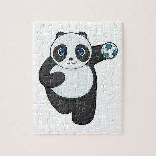 Panda Handball player Handball Jigsaw Puzzle