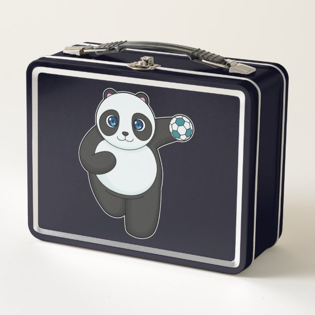 Panda Handball player Handball Metal Lunch Box (Front)