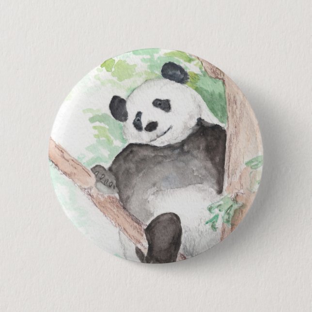 Panda, Hanging Out design  button (Front)