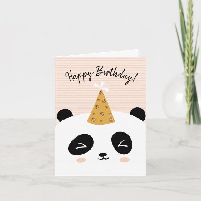 Panda Happy Birthday Card (Front)