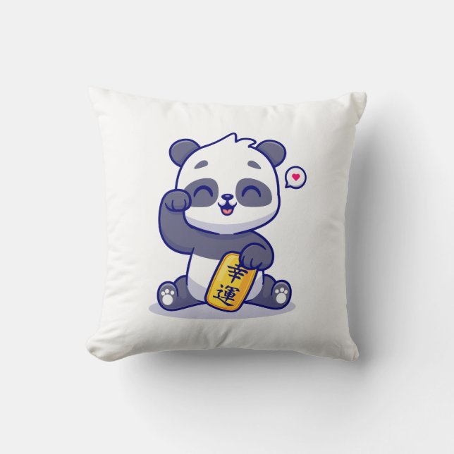 panda happy  cushion (Front)