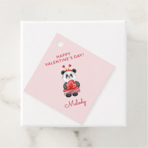 Panda Happy Valentines Day Party Favours Favour Tags