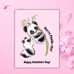 Panda Happy Valentine's Day Photo Holiday Card
