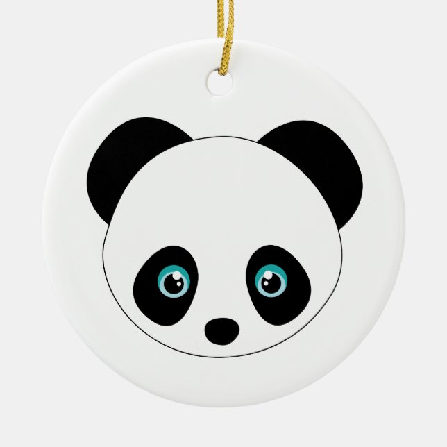 Panda Head Ceramic Ornament (Front)