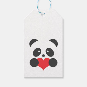 Panda heart gift tags