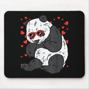 Panda Heart Gles Cute Valentines Day Bear Animal G Mouse Pad
