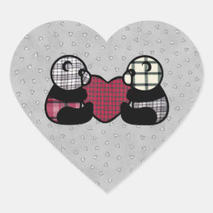 Panda Heart Sticker