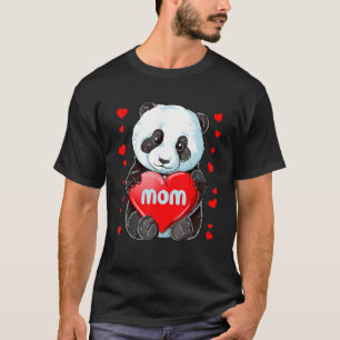 Panda Heart Valentines Day Girls Kids Love Panda M T-Shirt