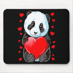 Panda Heart Valentines Day Girls Kids Women Bear S Mouse Pad