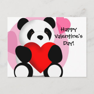 Panda Hearts Valentine's Postcard