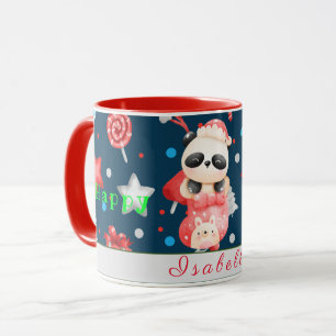 Panda Holidays Customise Text and Name Mug