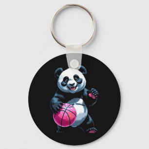 Panda Hoops - Cute Basketball Player Sticker Key Ring