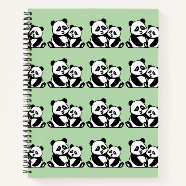 Panda Hugging Spiral Notebook (Front)
