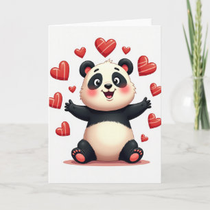 Panda Hugs And Hearts Card