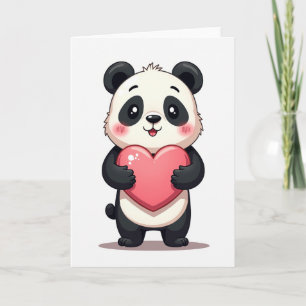 Panda Hugs Heart Card