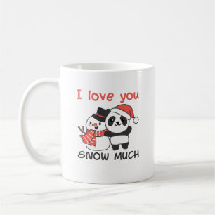 Panda I Love You Snow Much Snowman Pun Coffee Mug
