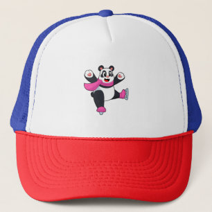 Panda Ice skating Ice skates Trucker Hat