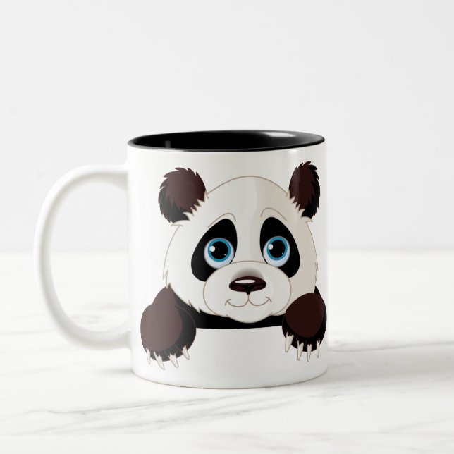 Panda illustration design Two-Tone coffee mug (Left)