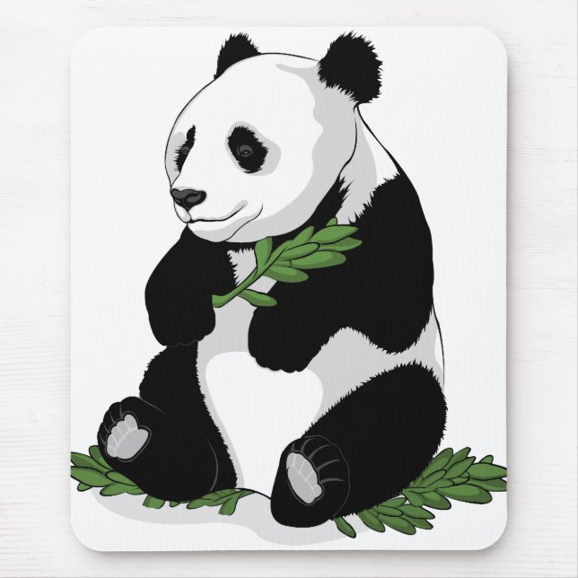 Panda Illustration Mousepad (Front)