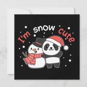 Panda I'm Snow Cute Snowman Snow Pun Invitation