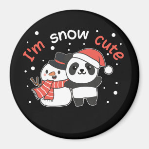 Panda I'm Snow Cute Snowman Snow Pun Magnet