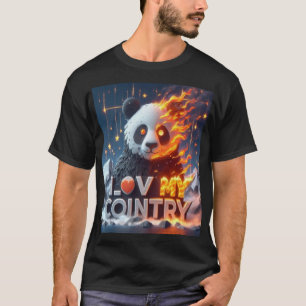 Panda image Al print T-Shirt
