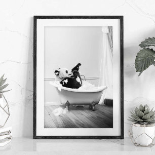 Panda in a bathtub Poster