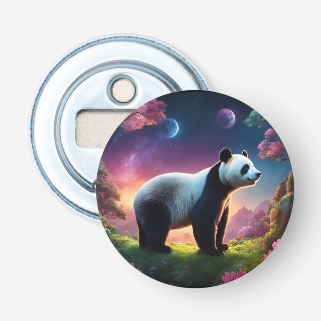 Panda in a Fantasy Garden Bottle Opener (Front)
