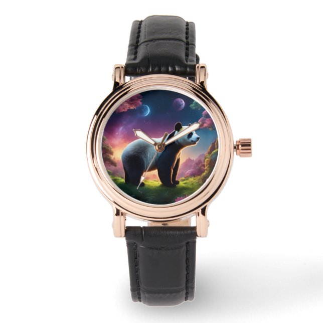 Panda in a Fantasy Garden Watch (Front)