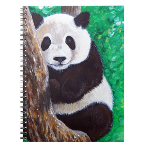 Panda in a Tree Painting Notebook